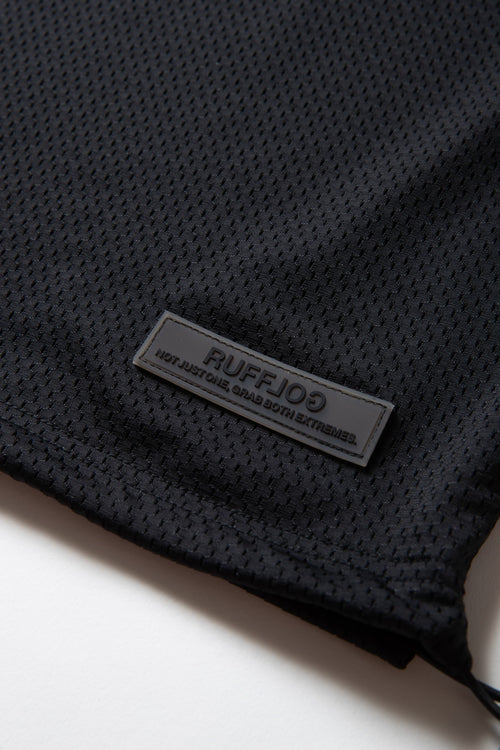 MESH SPONSORED MOCK TEE BLACK