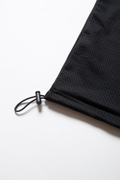 MESH SPONSORED MOCK TEE BLACK