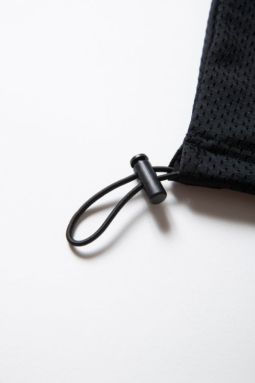 MESH SPONSORED MOCK TEE BLACK