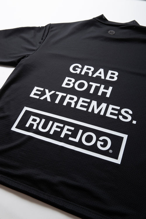 MESH SPONSORED MOCK TEE BLACK