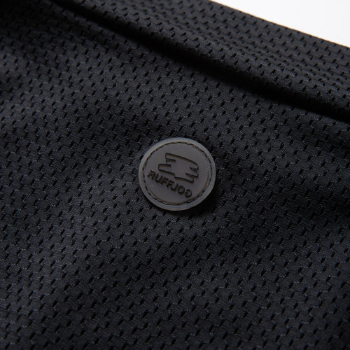 MESH SPONSORED MOCK TEE BLACK