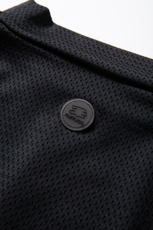 MESH SPONSORED MOCK TEE BLACK