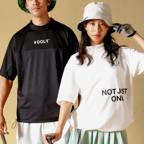 MESH SPONSORED MOCK TEE WHITE