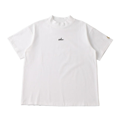 SQUARE LOGO MOCK NECK T-SHIRT WHITE