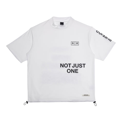 MESH SPONSORED MOCK TEE WHITE