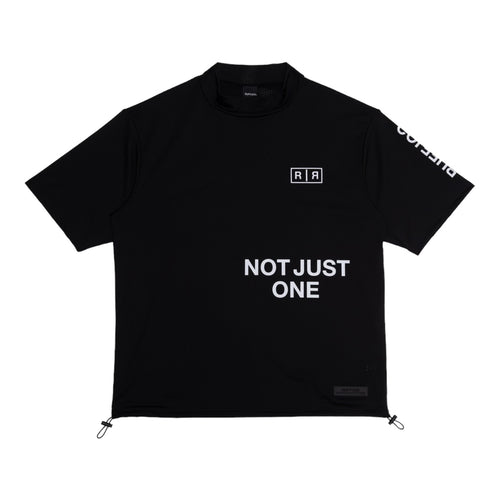 MESH SPONSORED MOCK TEE BLACK