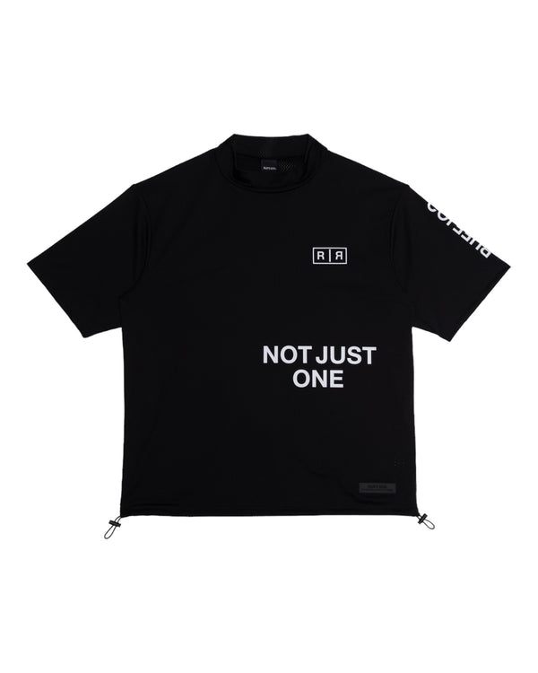 MESH SPONSORED MOCK TEE BLACK