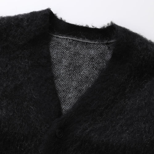 Mohair Knit Cardigan Black