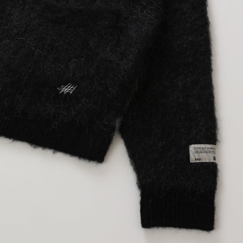 Mohair Knit Cardigan Black