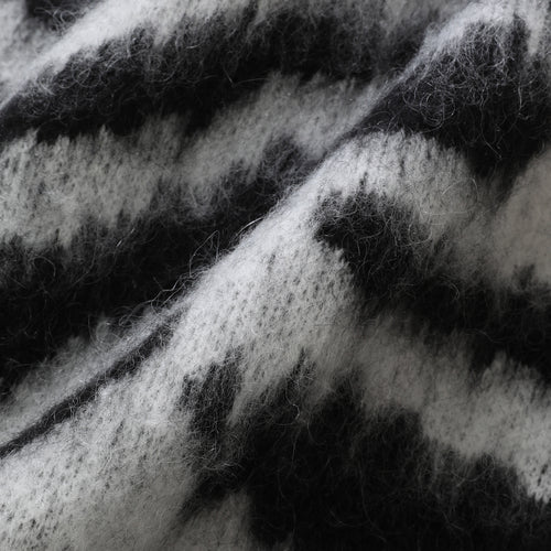 Mohair Knit Cardigan White Zebra