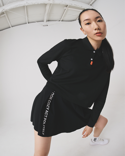 Basic Short L/S POLO BLACK