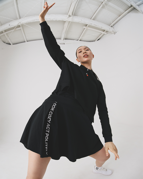 Basic Short L/S POLO BLACK
