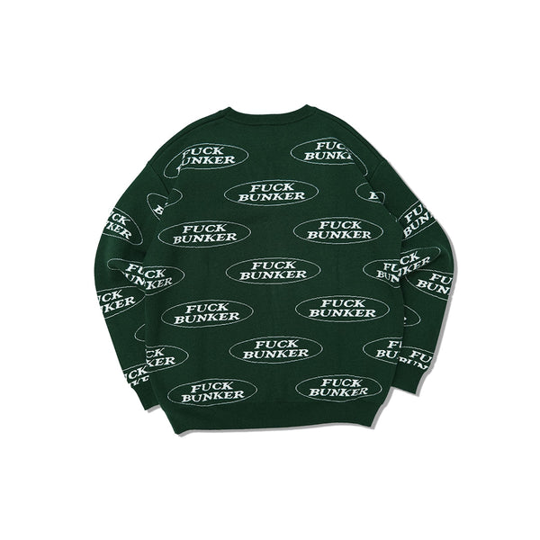 Fuck Bunker Jacquard SWEATER | Green