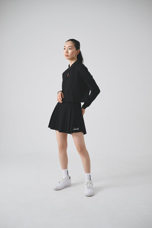 Basic Short L/S POLO BLACK