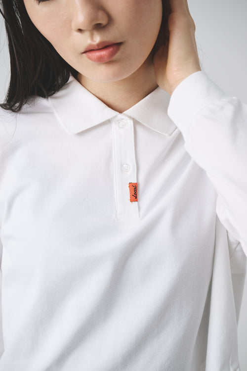 Basic Short L/S POLO WHITE