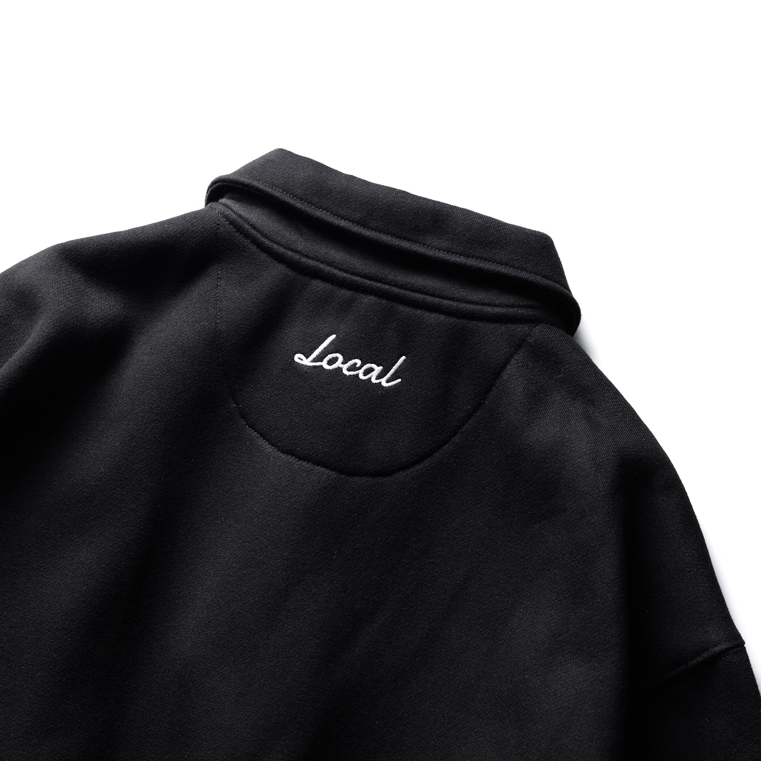 Basic Cropped L/S POLO SWEAT BLACK