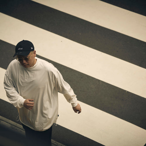 OG Embroidery L/S MOCK NECK WHITE