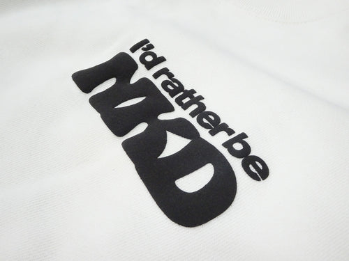 “Rather be NKD” crew neck sweat WHITE