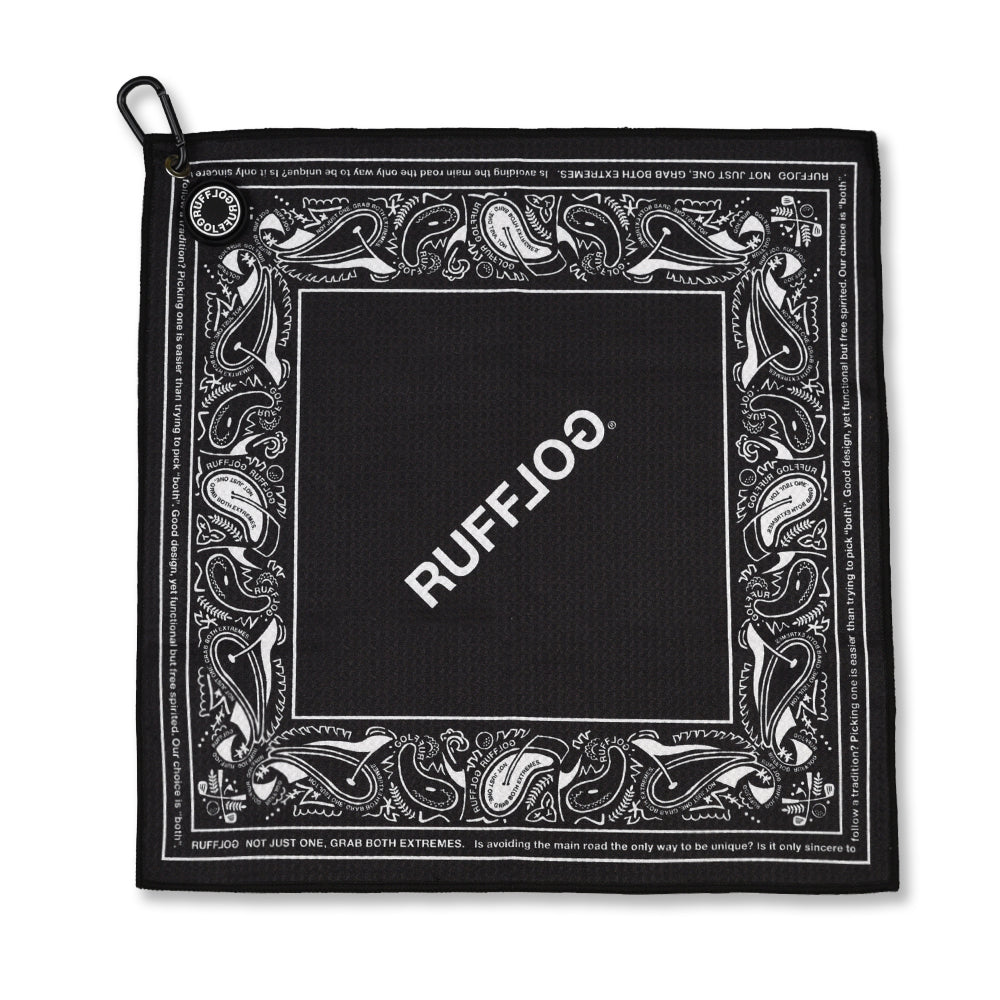 PAISLEY GOLF TOWEL BLACK – RUFFLOG