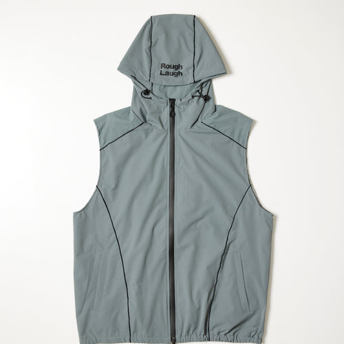 PIPING HOOD VEST Grey