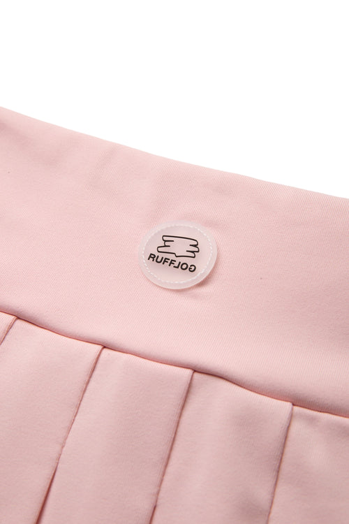 RUFFLOG CURSIVE LOGO SKIRT PINK