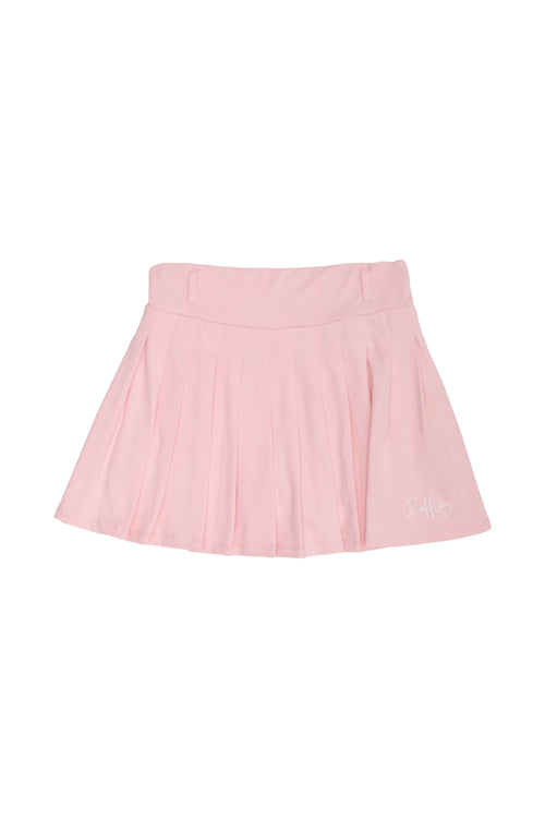 RUFFLOG CURSIVE LOGO SKIRT PINK
