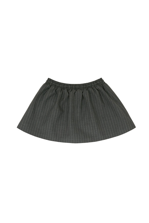 Pinstripe Drawstring Mini Skirt