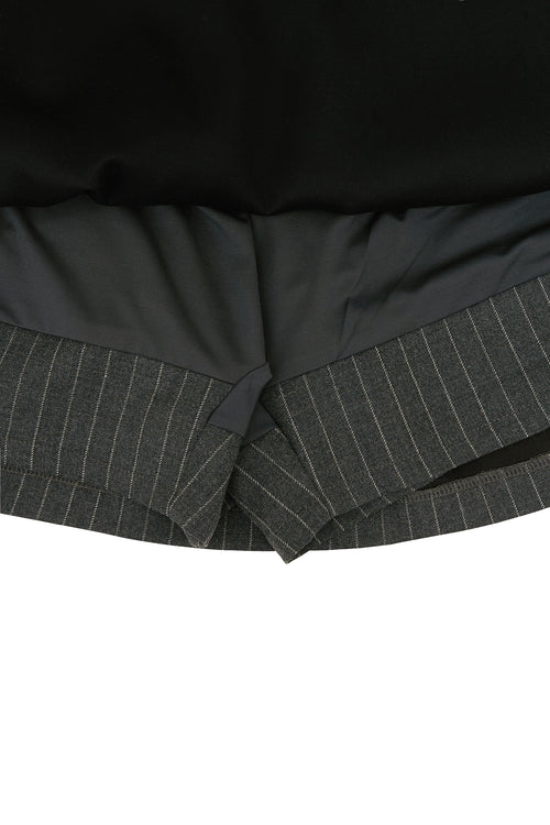 Pinstripe Drawstring Mini Skirt