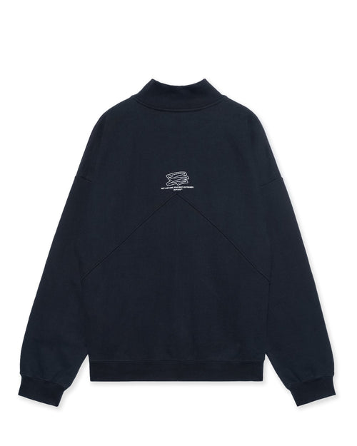 Heavy Weight Fill-in Logo Half Zip Sweat Black
