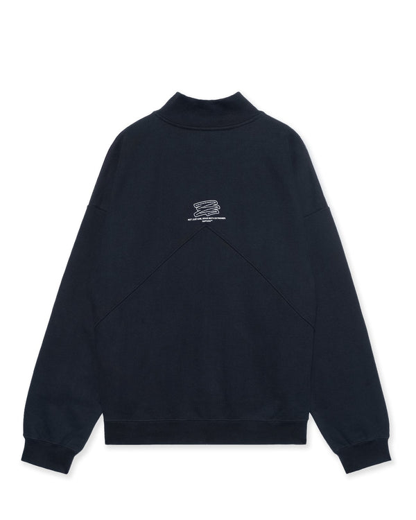 Heavy Weight Fill-in Logo Half Zip Sweat Black