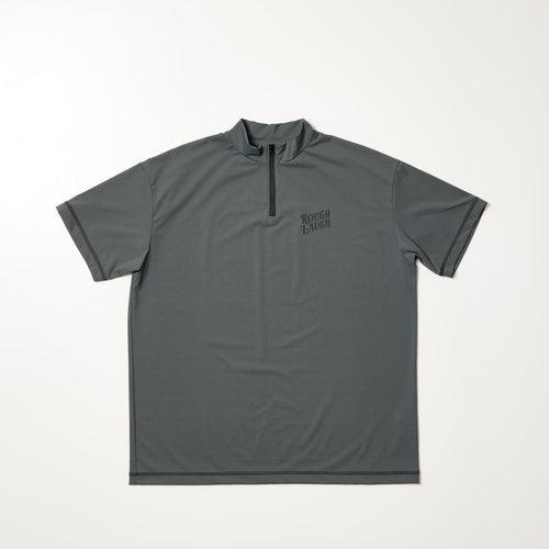 NYLON HALFZIP MOCK NECK TEE