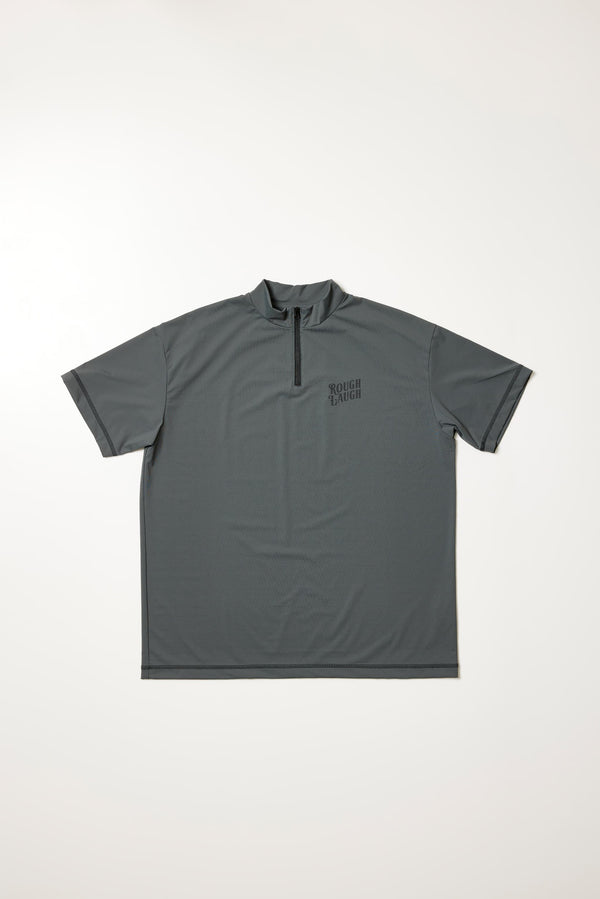 NYLON HALFZIP MOCK NECK TEE
