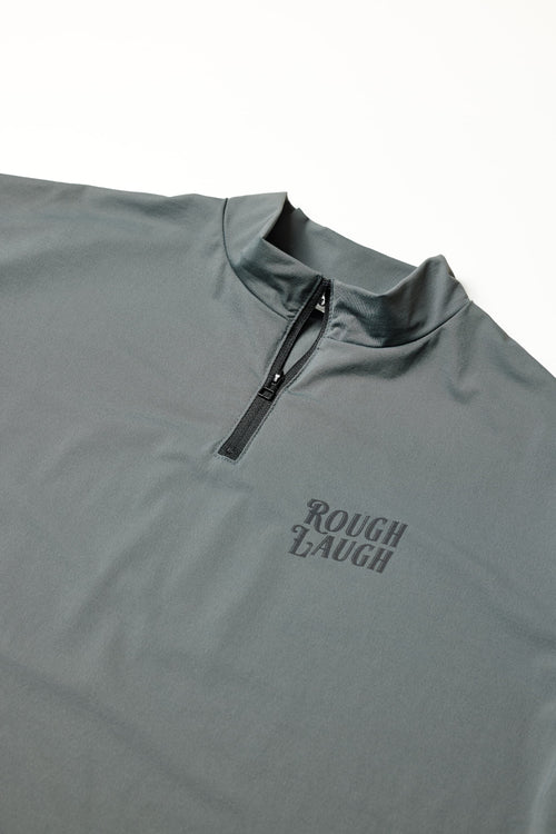 NYLON HALFZIP MOCK NECK TEE