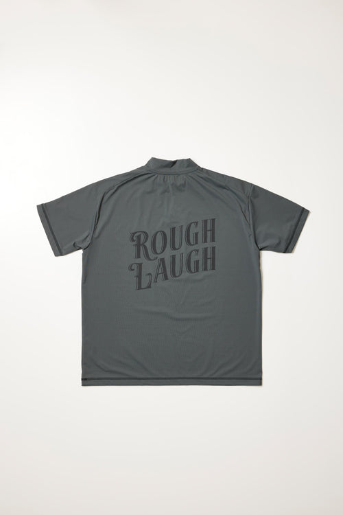 NYLON HALFZIP MOCK NECK TEE