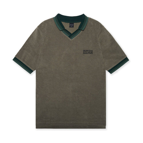 Tri-Collar Pile Mesh Polo Olive