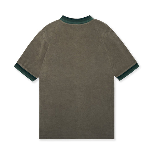 Tri-Collar Pile Mesh Polo Olive