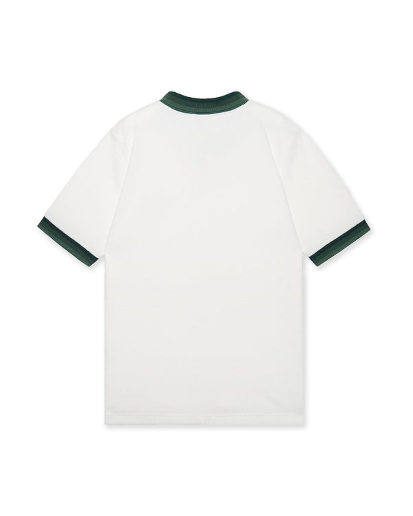 Tri-Collar Pile Mesh Polo Off White