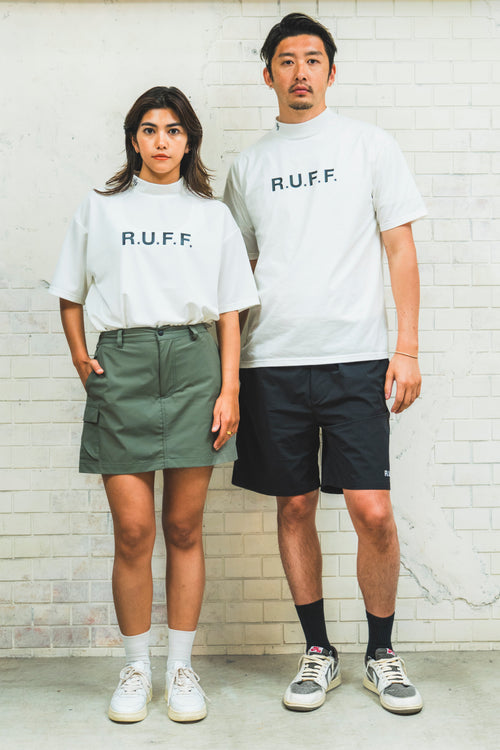 IR RUFF S/S MOCK NECK TEE WHITE