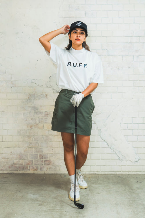 IR RUFF S/S MOCK NECK TEE WHITE