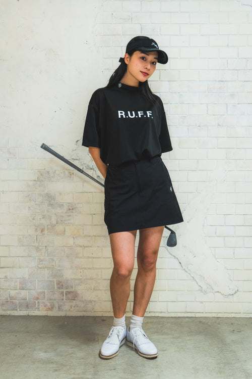 IR RUFF S/S MOCK NECK TEE BLACK