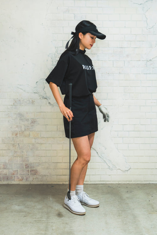 IR RUFF S/S MOCK NECK TEE BLACK