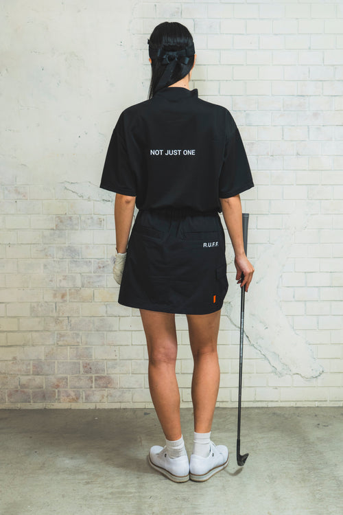 IR RUFF S/S MOCK NECK TEE BLACK