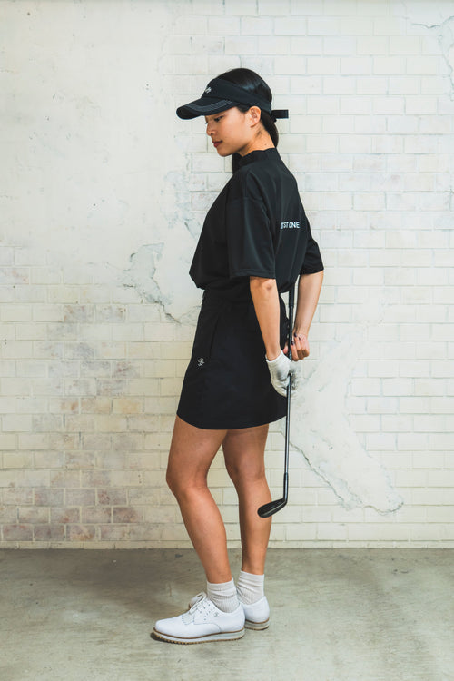 IR RUFF S/S MOCK NECK TEE BLACK