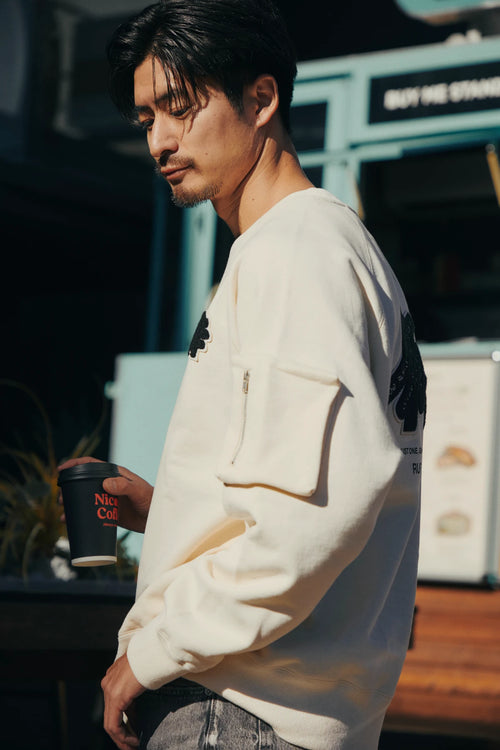 HEAVY WEIGHT FILL-IN LOGO APP,CREW NECK