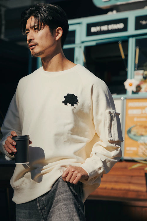 HEAVY WEIGHT FILL-IN LOGO APP,CREW NECK