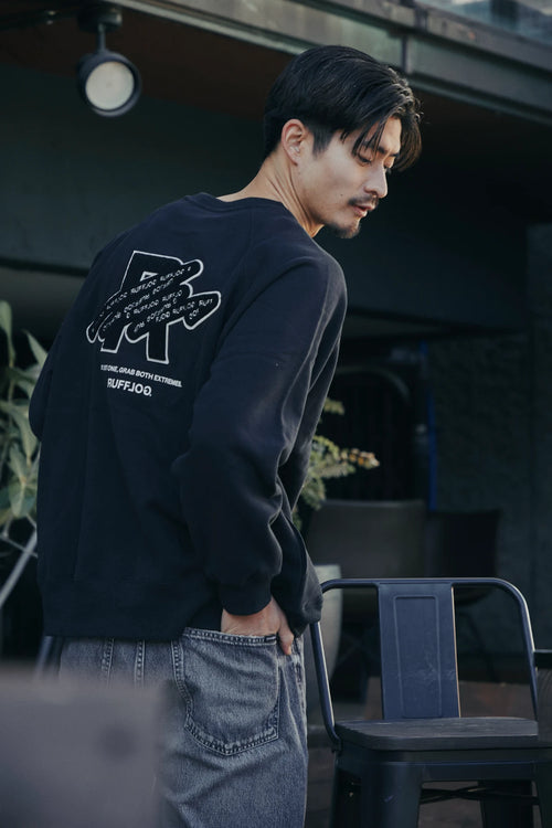 HEAVY WEIGHT FILL-IN LOGO APP,CREW NECK