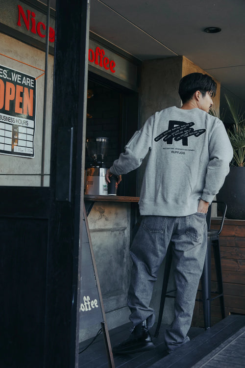 HEAVY WEIGHT FILL-IN LOGO APP,CREW NECK