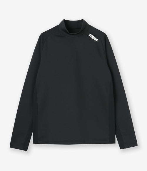 LS SIDE MESH MOCK T BLACK