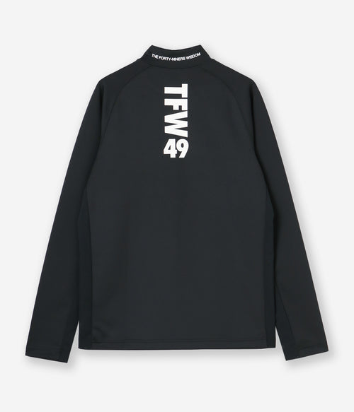 LS SIDE MESH MOCK T BLACK