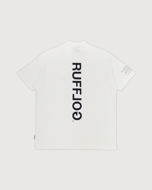 WM VERTICAL LOGO MOCK NECK SHIRTS WHITE